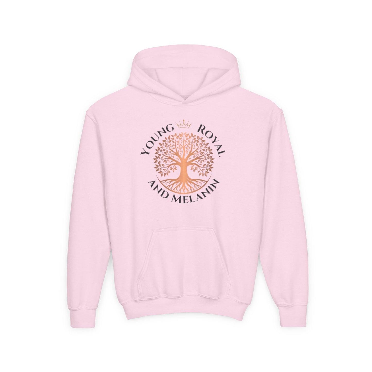 Rooted in Royalty Youth Hoodie - Young Royal & Melanin Crest - Confidence & Pride