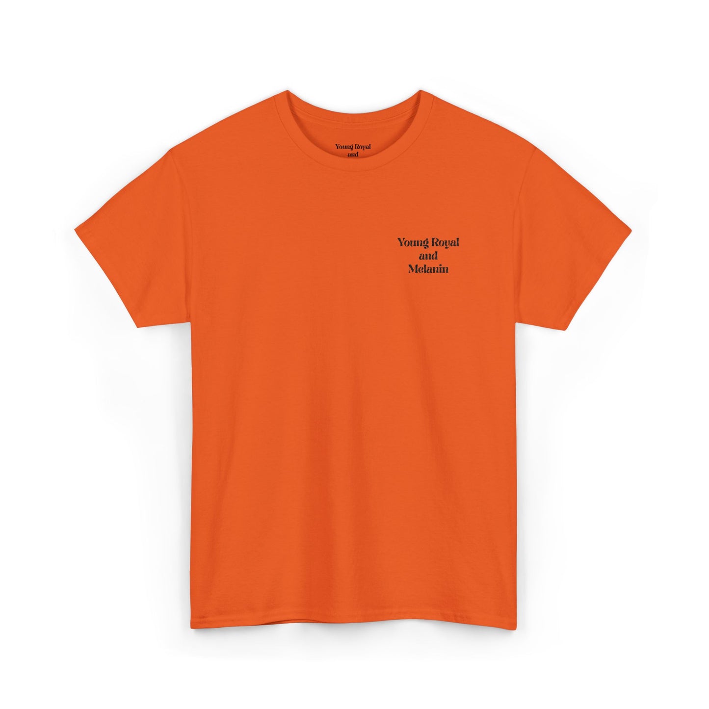 Unisex Heavy Cotton Tee with 'Young Royal and Melanin"