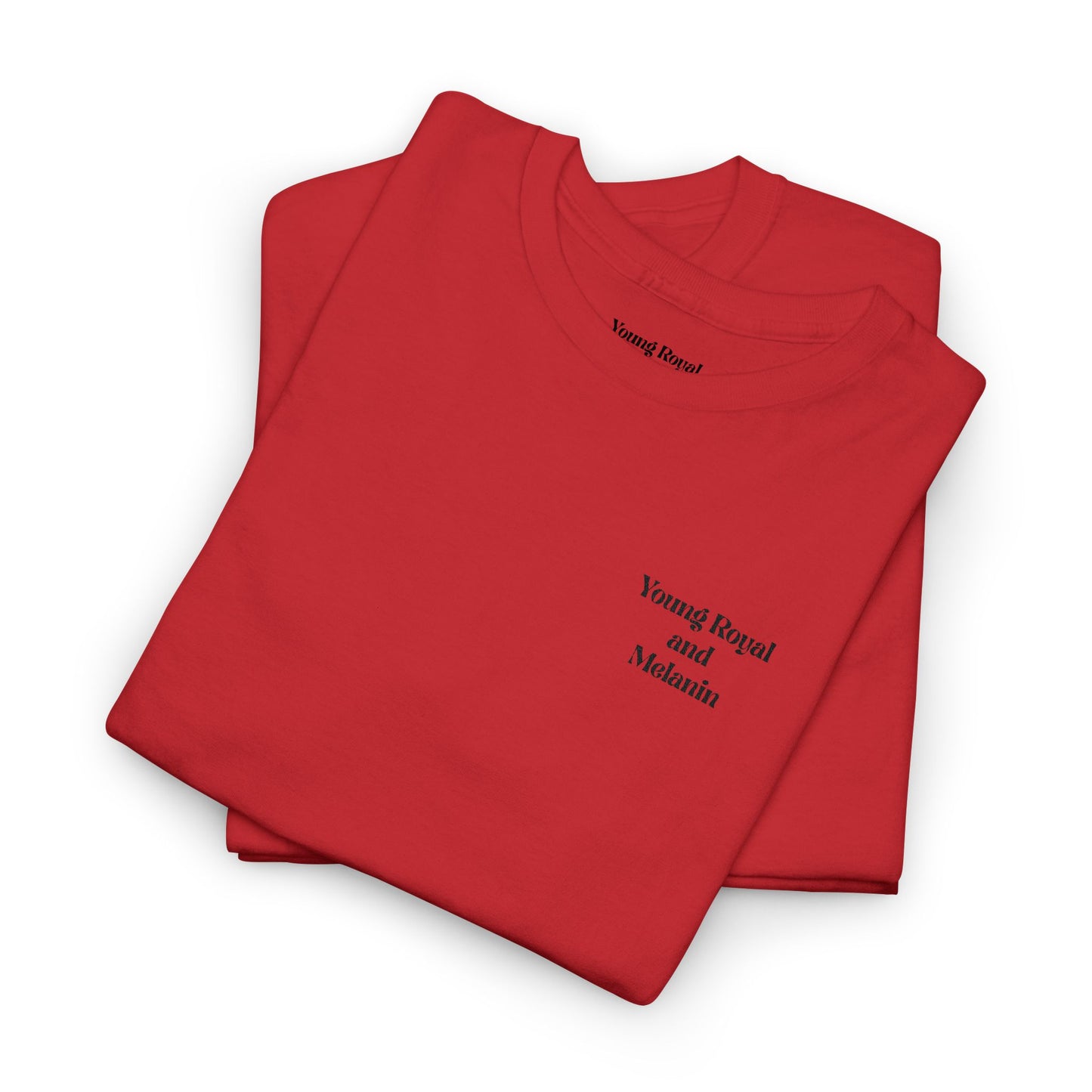 Unisex Heavy Cotton Tee with 'Young Royal and Melanin"
