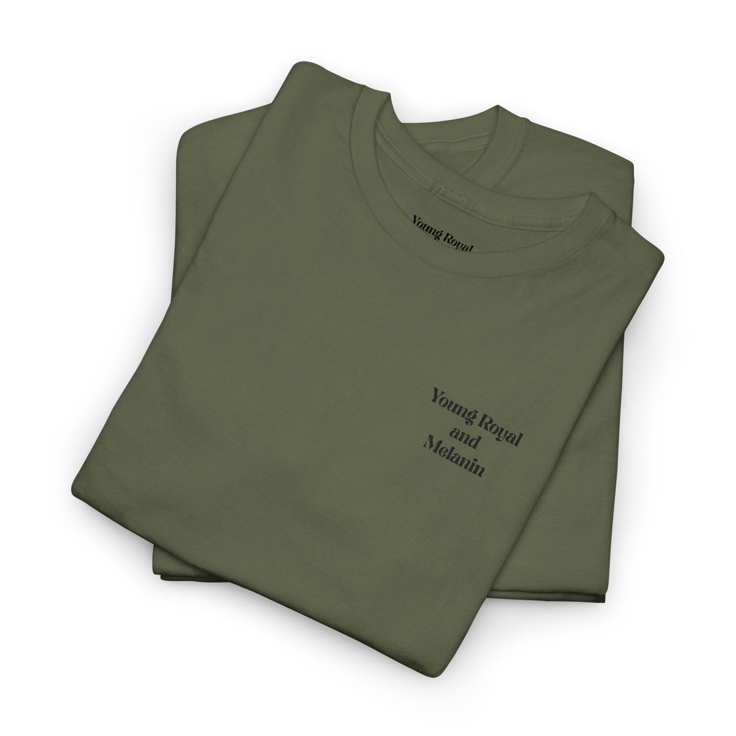 Unisex Heavy Cotton Tee with 'Young Royal and Melanin"