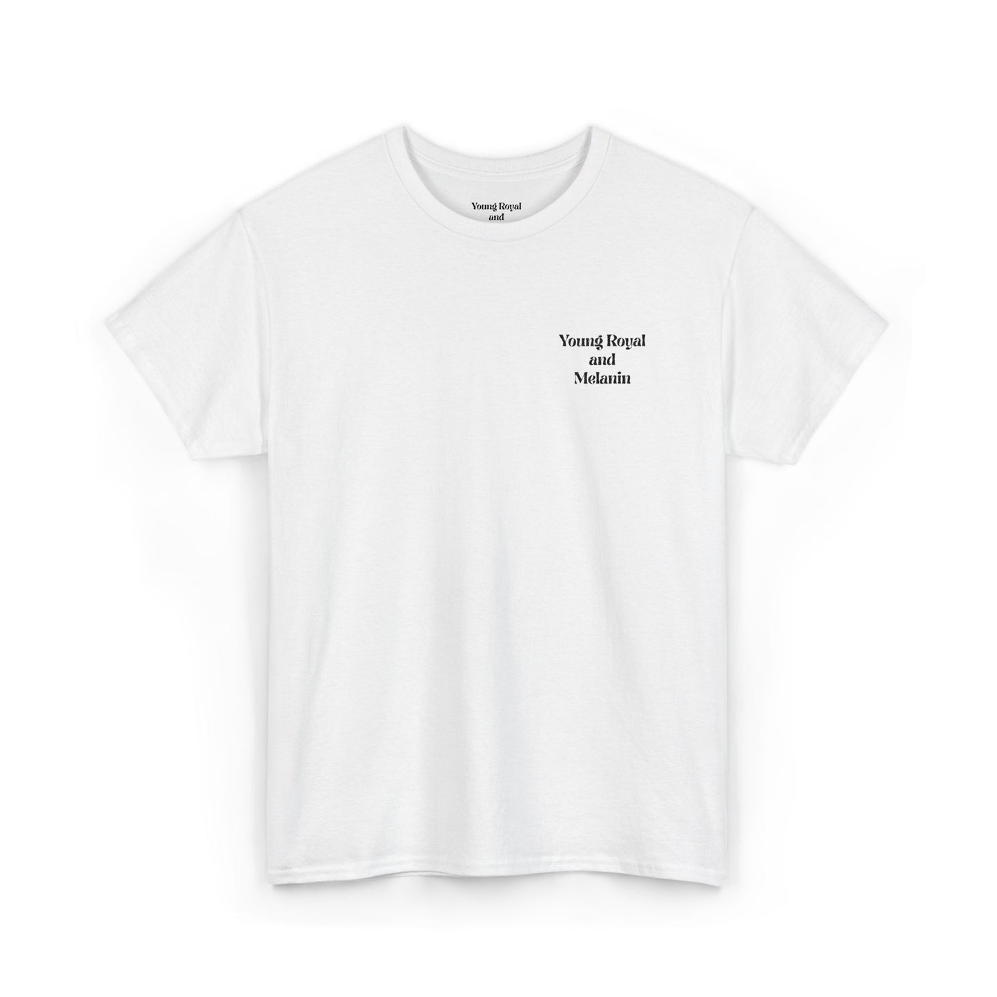 Unisex Heavy Cotton Tee with 'Young Royal and Melanin"