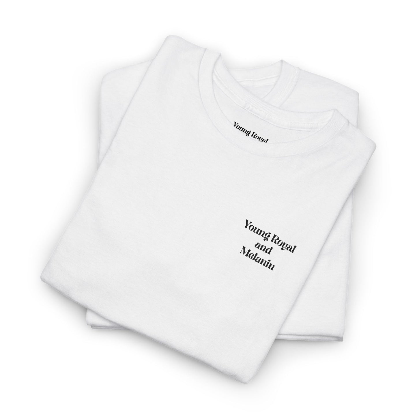 Unisex Heavy Cotton Tee with 'Young Royal and Melanin"