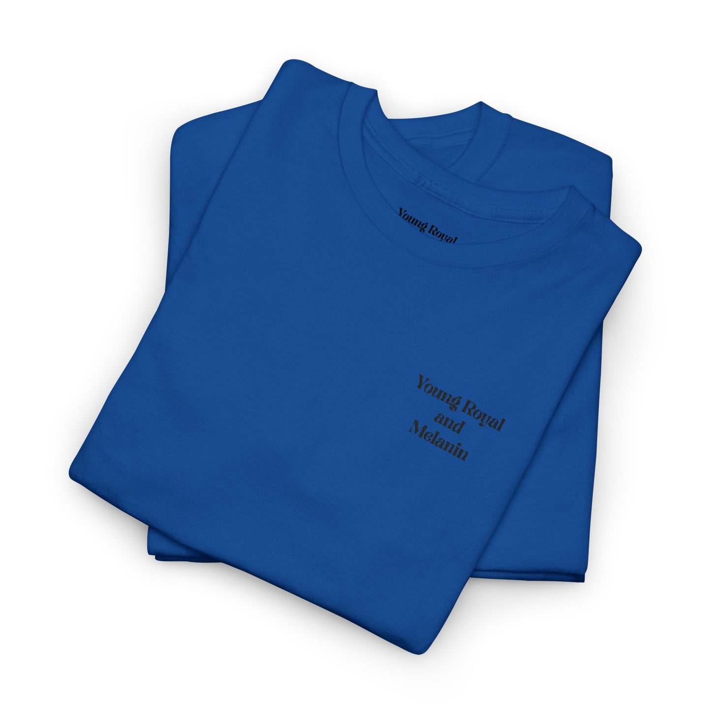Unisex Heavy Cotton Tee with 'Young Royal and Melanin"