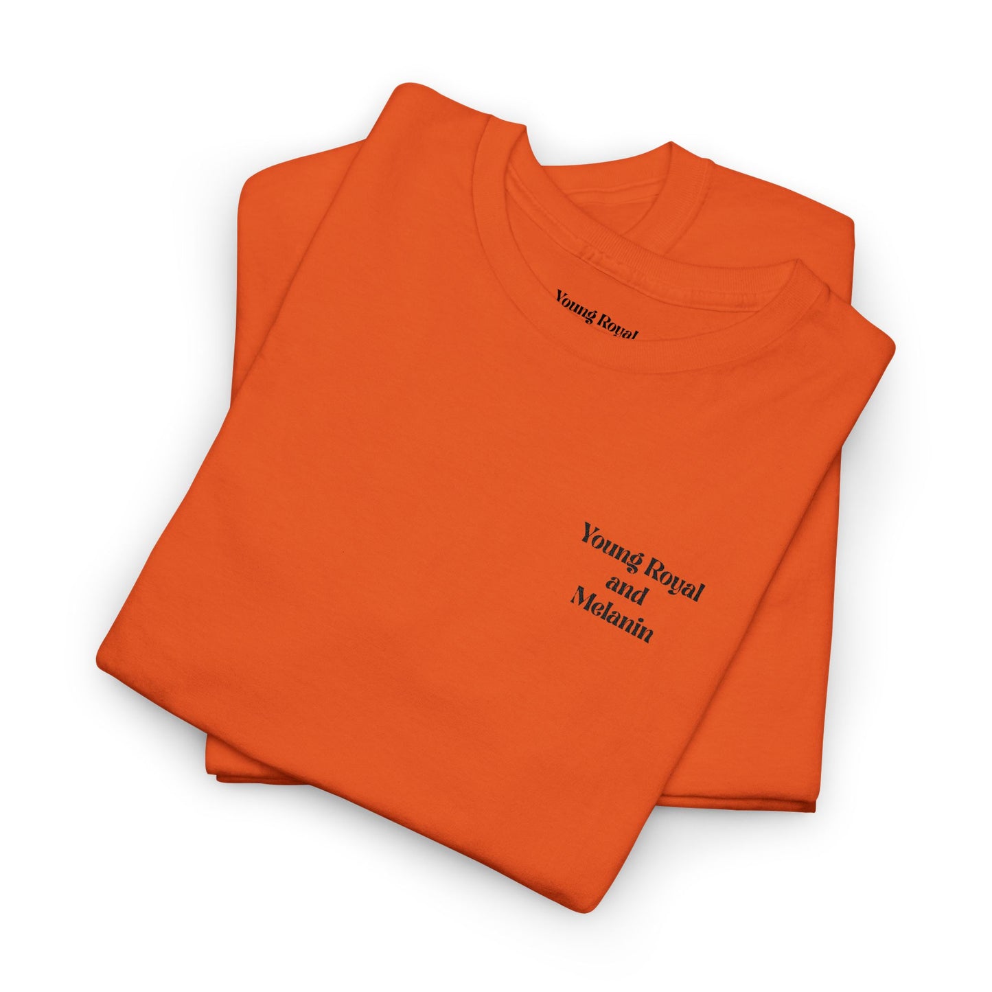 Unisex Heavy Cotton Tee with 'Young Royal and Melanin"