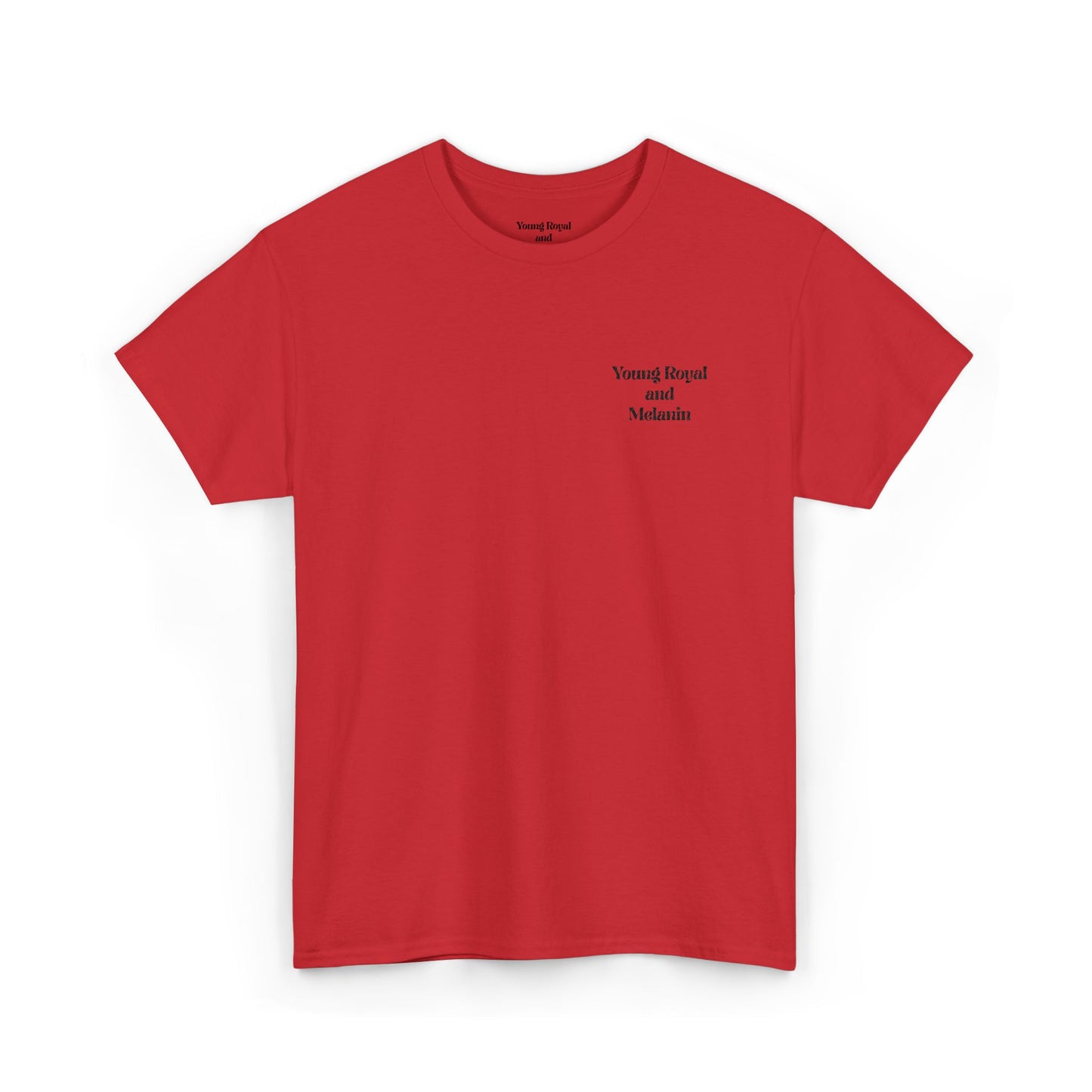 Unisex Heavy Cotton Tee with 'Young Royal and Melanin"
