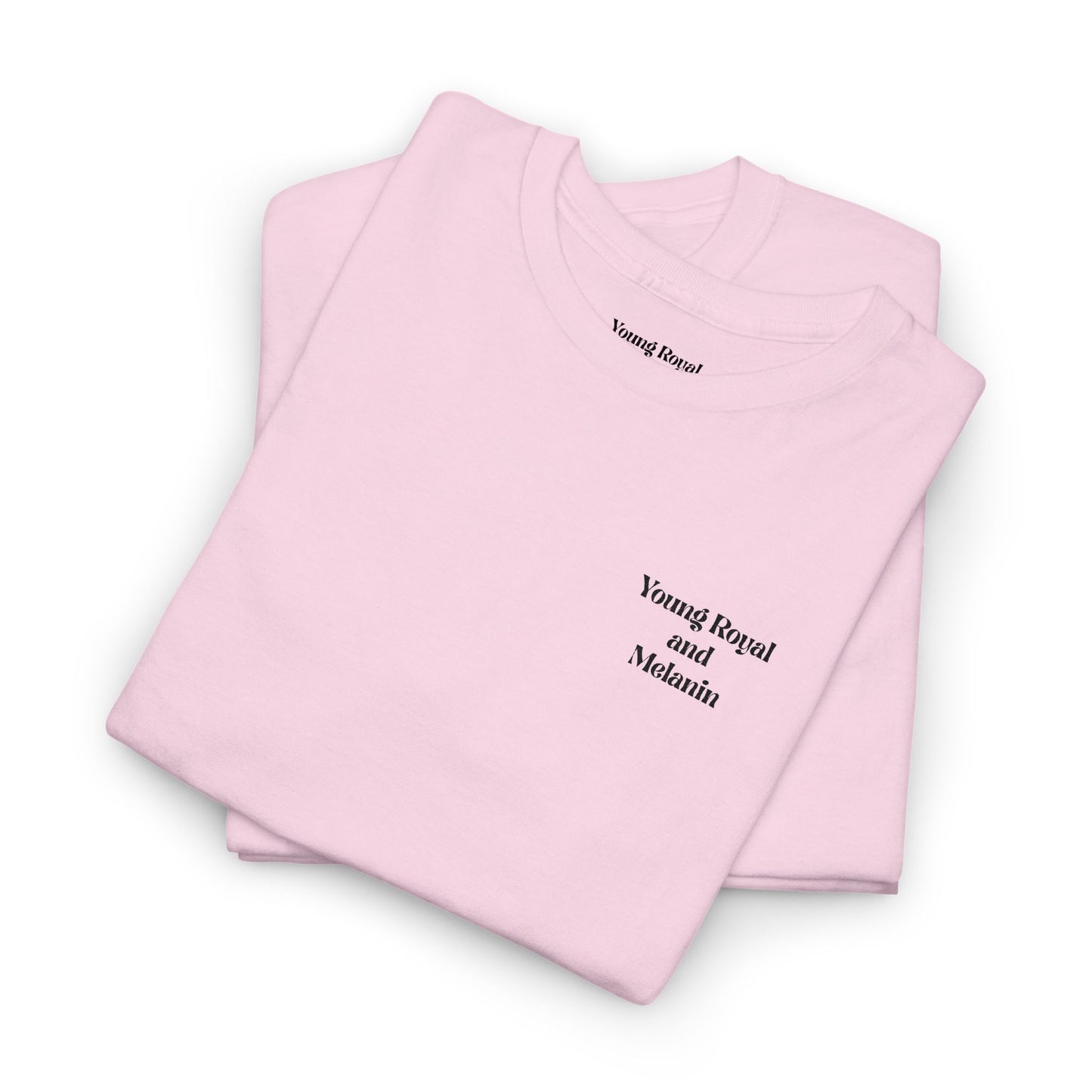 Unisex Heavy Cotton Tee with 'Young Royal and Melanin"