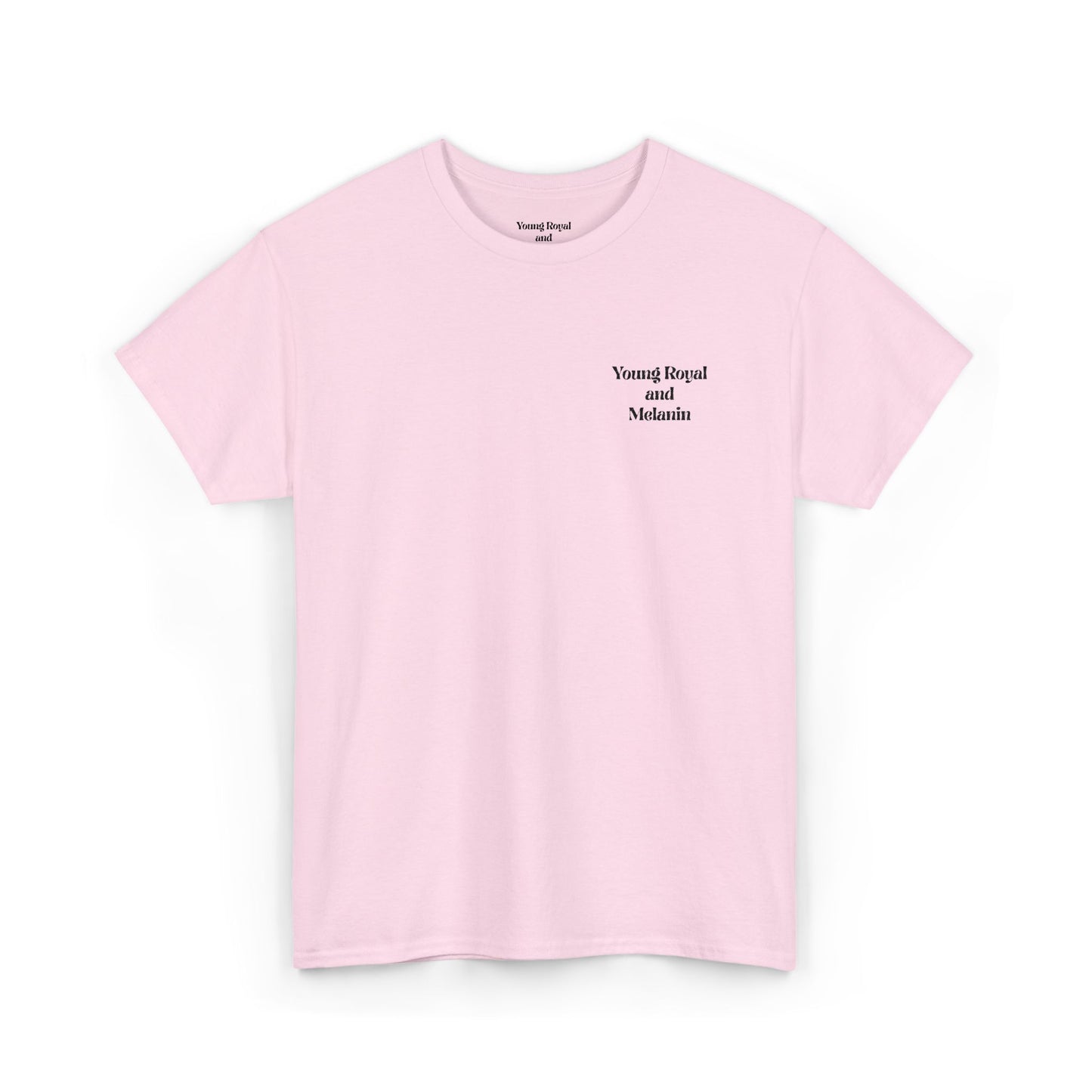 Unisex Heavy Cotton Tee with 'Young Royal and Melanin"