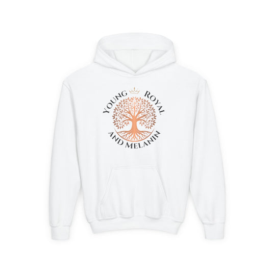 Rooted in Royalty Youth Hoodie - Young Royal & Melanin Crest - Confidence & Pride