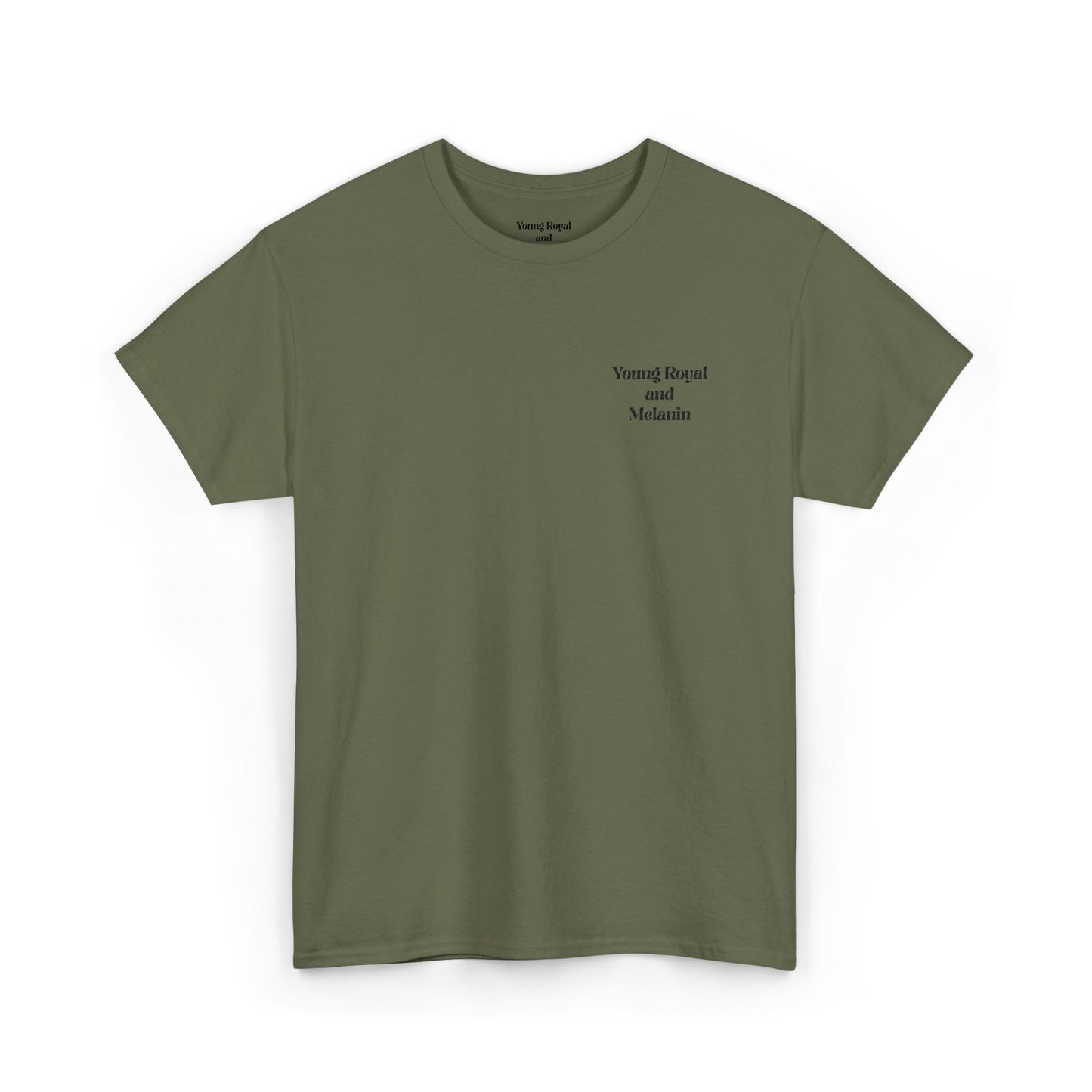 Unisex Heavy Cotton Tee with 'Young Royal and Melanin"