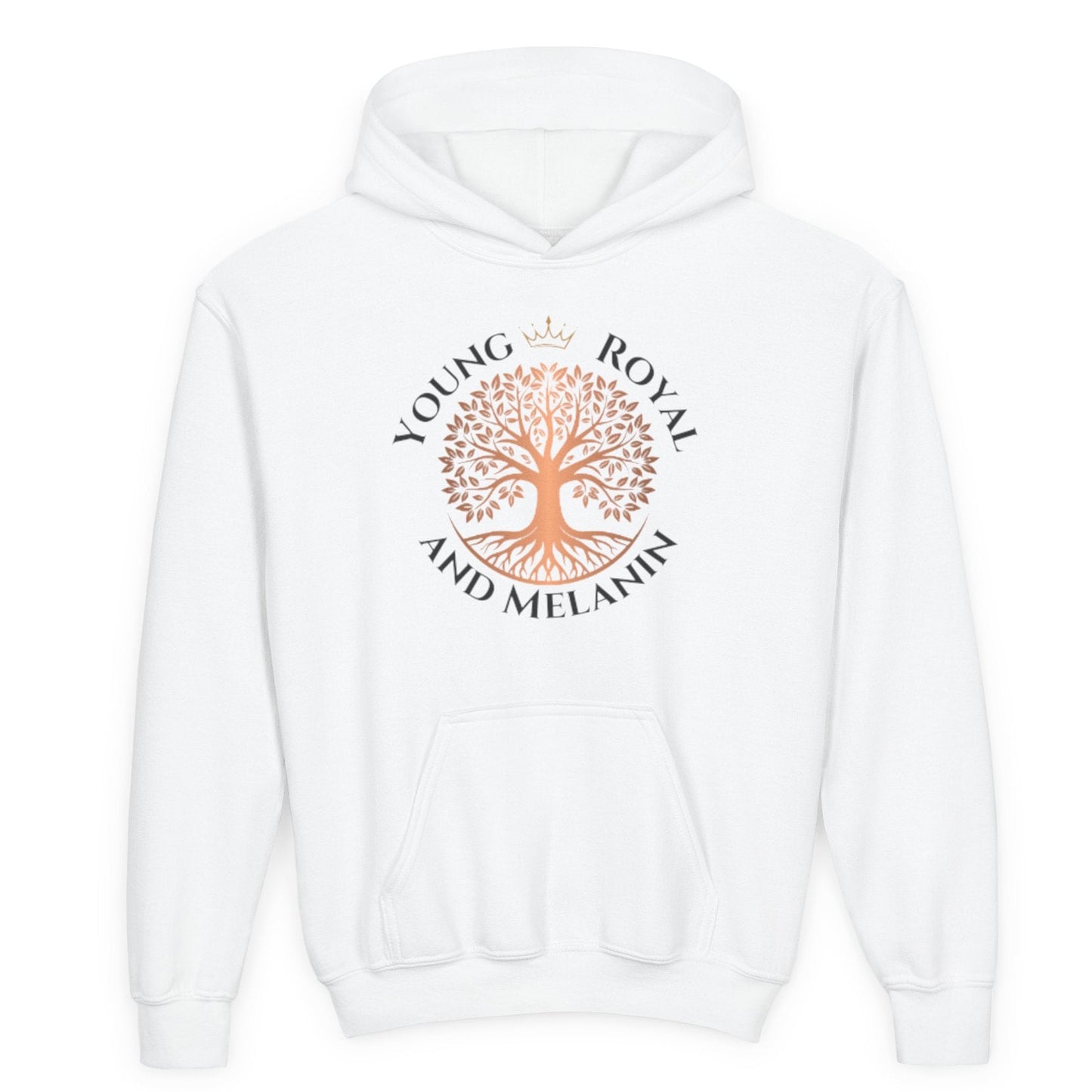 Rooted in Royalty Youth Hoodie - Young Royal & Melanin Crest - Confidence & Pride