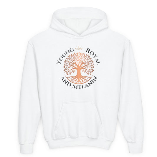 Rooted in Royalty Youth Hoodie - Young Royal & Melanin Crest - Confidence & Pride